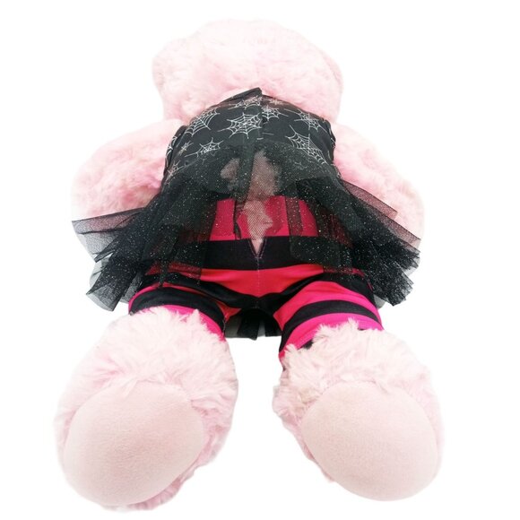 Pink Teddy Spiderweb Glitter Tutu Striped Pants Build a Bear Plush 15" Blue Eyes - Picture 7 of 16